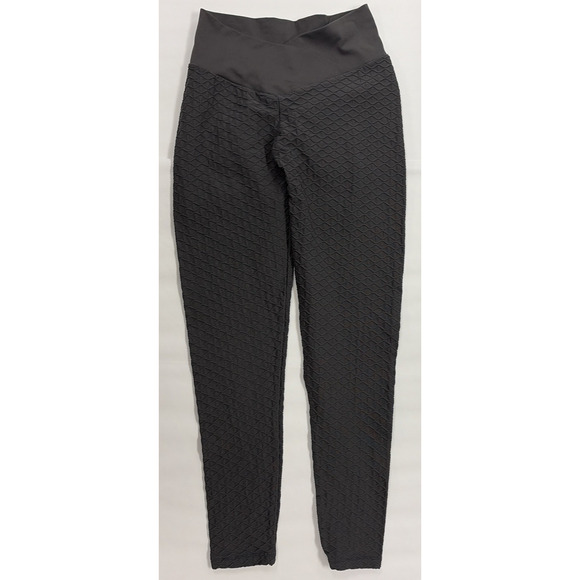 Boom Booty Leggings Large Gray Yoga Slimming Anti-Cellulite Rouched - Picture 7 of 13